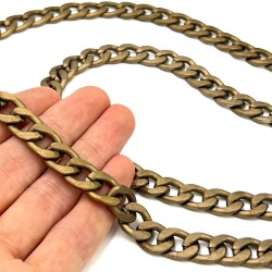 110 cm ALÜMİNYUM HAFİF HAZIR ÇANTA ZİNCİRİ, ANTİK SARI RENK ( KARARMAZ ) 1. KALİTE Z-163AS - 2