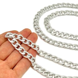 110 cm ALÜMİNYUM HAFİF HAZIR ÇANTA ZİNCİRİ, GÜMÜŞ RENK ( KARARMAZ ) 1. KALİTE Z-162G - 2