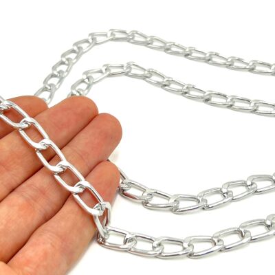 110 cm ALÜMİNYUM HAFİF HAZIR ÇANTA ZİNCİRİ, GÜMÜŞ RENK ( KARARMAZ ) 1. KALİTE Z-178G - 2