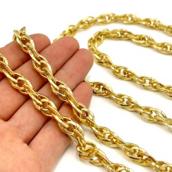 110 cm ALÜMİNYUM HAFİF HAZIR ÇANTA ZİNCİRİ, SARI RENK ( KARARMAZ ) 1. KALİTE Z-15SA - 2