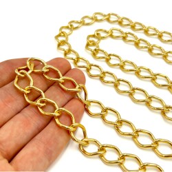 110 cm ALÜMİNYUM HAFİF HAZIR ÇANTA ZİNCİRİ, SARI RENK ( KARARMAZ ) 1. KALİTE Z-28SA - 2