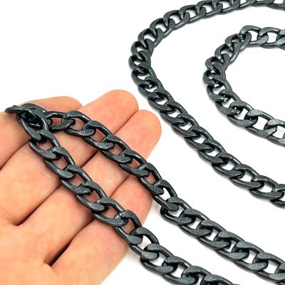 110 cm ALÜMİNYUM HAFİF HAZIR ÇANTA ZİNCİRİ, SİYAH RENK ( KARARMAZ ) 1. KALİTE Z-162Sİ - 2