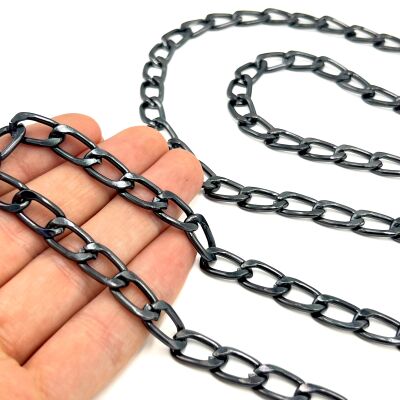 110 cm ALÜMİNYUM HAFİF HAZIR ÇANTA ZİNCİRİ, SİYAH RENK ( KARARMAZ ) 1. KALİTE Z-178Sİ - 2