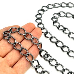 110 cm ALÜMİNYUM HAFİF HAZIR ÇANTA ZİNCİRİ, SİYAH RENK ( KARARMAZ ) 1. KALİTE Z-28Sİ - 2