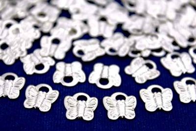 11x11 mm KELEBEK DESENLİ PUL, NİKEL KAPLAMA PİRİNÇ #116N - 2