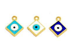 11x11 mm, MİNELİ KARE DESENLİ TAKI APARATI, ALTIN KAPLAMA, #M6A - ERTÜRK