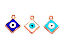 11x11 mm, MİNELİ KARE DESENLİ TAKI APARATI, ROSE KAPLAMA, #M6R - ERTÜRK
