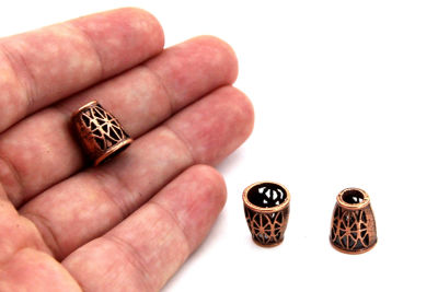 11x13 mm FULAR UCU HUNİ APARAT ZAMAK DÖKÜM, BAKIR RENK - 2