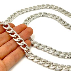 11x15 mm, ALÜMİNYUM ZİNCİR, GÜMÜŞ RENK, 1. KALİTE KARARMAZ, TEL KALINLIĞI 3 mm, AZ163G - ERTÜRK