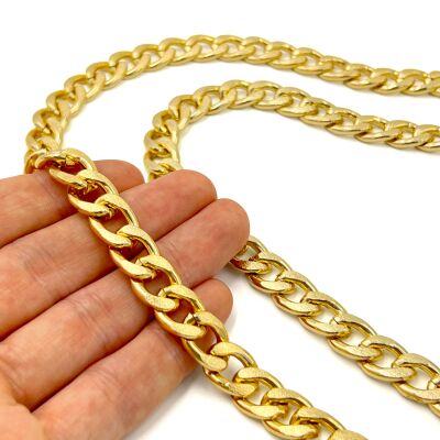 11x15 mm, ALÜMİNYUM ZİNCİR, SARI RENK, 1. KALİTE KARARMAZ, TEL KALINLIĞI 3 mm, AZ163SA - 1