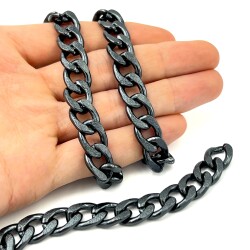 11x15 mm, ALÜMİNYUM ZİNCİR, SİYAH RENK, 1. KALİTE KARARMAZ, TEL KALINLIĞI 3 mm, AZ163Sİ - ERTÜRK