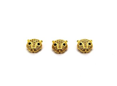 10x11 mm KURU KAFA ZİRCON TAŞ BİLEKLİK ve KOLYE AKSESUARI, ALTIN SARI