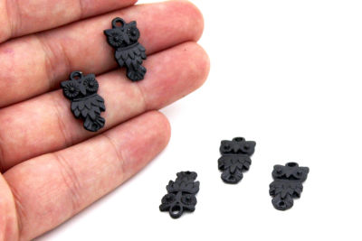 11x19 mm BAYKUŞ DESENLİ SALLANTI ZAMAK DÖKÜM, SİYAH RENK - 2