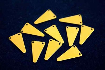 11x20 mm ÜÇGEN İKİ DELİK PUL, HAM PİRİNÇ #744H-İKİ-DELİK - 2