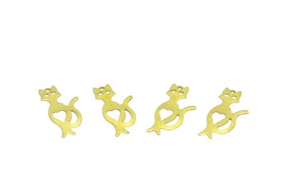 11x24 mm KEDİ DESENLİ PUL, HAM PİRİNÇ #1558H - 2