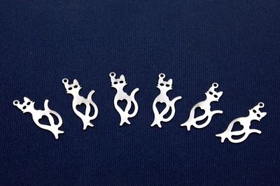 11x26 mm KEDİ DESENLİ PUL, NİKEL KAPLAMALI PİRİNÇ #1557N - 2
