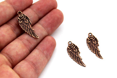 11x30 mm MELEK KANADI DESENLİ SALLANTI ZAMAK DÖKÜM, BAKIR RENK - 2