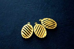 11x32 mm OVAL KOLYE UCU, SARI KAPLAMA PRİNÇ - ERTÜRK