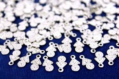 11x6 mm DESENLİ TEK DELİK PUL, NİKEL KAPLAMA PİRİNÇ #856N - 2