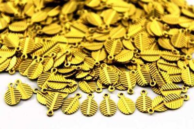 11x7 mm DESENLİ TEK DELİK PUL, HAM PİRİNÇ #857H - 2