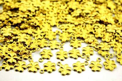 10x7 mm ÇİÇEK DESENLİ PUL, HAM PİRİNÇ #788H - 2