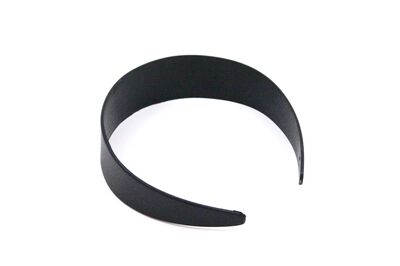 12 ADET -- 50 mm DÜZ PLASTİK TAÇ, SİYAH RENK - 1