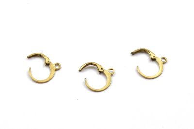 12 mm, ÇELİK KÜPE KANCASI, GOLD RENK, 1. KALİTE KARARMAZ - 2