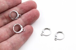12 mm, ÇELİK KÜPE KANCASI, GÜMÜŞ RENK, 1. KALİTE KARARMAZ - 2