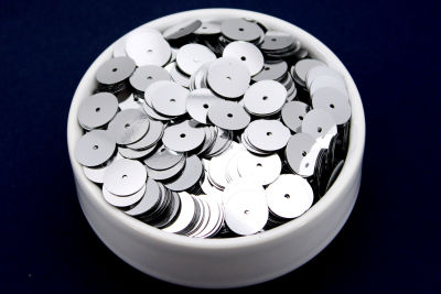 12 mm PLASTİK PUL PAYET, NAKIŞ PULU, DÖKME PUL, ORTADAN DELİK, GÜMÜŞ RENK - 2