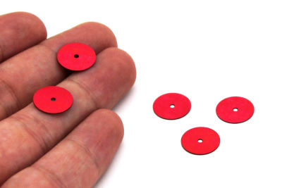 12 mm PLASTİK PUL PAYET, NAKIŞ PULU, DÖKME PUL, ORTADAN DELİK, KIRMIZI RENK - 3