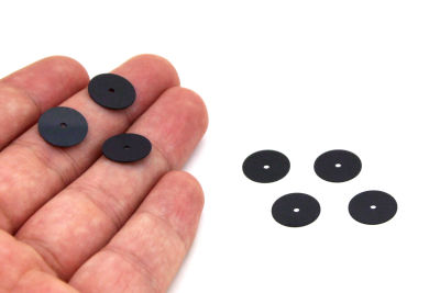 12 mm PLASTİK PUL PAYET, NAKIŞ PULU, DÖKME PUL, ORTADAN DELİK, SİYAH RENK - 3