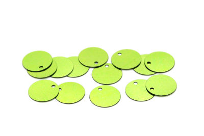 12 mm PLASTİK PUL PAYET, NAKIŞ PULU, DÖKME PUL, YAN DELİK, AÇIK YEŞİL RENK - 2