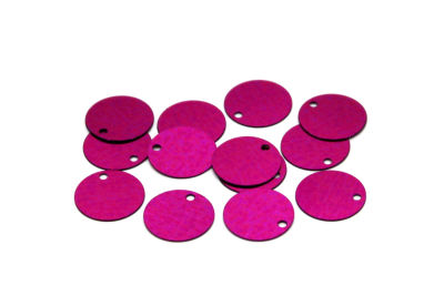12 mm PLASTİK PUL PAYET, NAKIŞ PULU, DÖKME PUL, YAN DELİK, FUŞYA RENK - 2