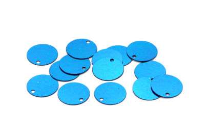 12 mm PLASTİK PUL PAYET, NAKIŞ PULU, DÖKME PUL, YAN DELİK, TURKUAZ RENK - 2
