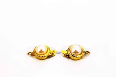 12 mm TEKLİ İNCİLİ KLİPS, SARI KAPLAMA - 2