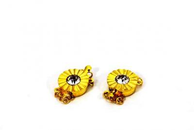 14 mm TAŞLI ÜÇLÜ KLİPS, SARI KAPLAMA - 2