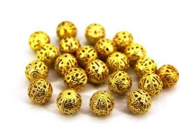 12 mm YUVARLAK DANTEL TOP, HAM PRİNÇ #329H - 2