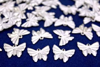 12x15 mm KULPLU KELEBEK FİGÜRÜ, NİKEL KAPLAMA PİRİNÇ #784N - 2