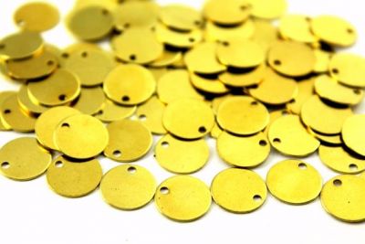 10 mm YUVARLAK TEK DELİK PUL, HAM PİRİNÇ #71H - 2