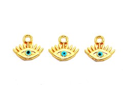 12x13 mm, MİNELİ GÖZ DESENLİ TAKI APARATI, ALTIN KAPLAMA, #M24A - ERTÜRK