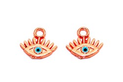 12x13 mm, MİNELİ GÖZ DESENLİ TAKI APARATI, ROSE KAPLAMA, #M24R - ERTÜRK