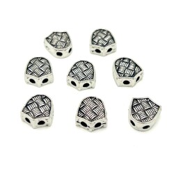 12x13 mm ÜÇGEN TESBİH MALZEMESİ, ZAMAK DÖKÜM, BOYALI GÜMÜŞ KAPLAMA - 2