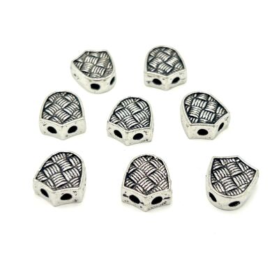 12x13 mm ÜÇGEN TESBİH MALZEMESİ, ZAMAK DÖKÜM, BOYALI GÜMÜŞ KAPLAMA - 2