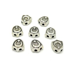 12x13 mm ÜÇGEN TESBİH MALZEMESİ, ZAMAK DÖKÜM, BOYALI GÜMÜŞ KAPLAMA - 2