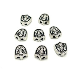 12x13 mm ÜÇGEN TESBİH MALZEMESİ, ZAMAK DÖKÜM, BOYALI GÜMÜŞ KAPLAMA - 2