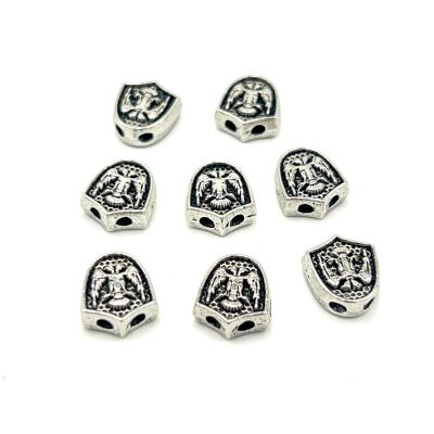 12x13 mm ÜÇGEN TESBİH MALZEMESİ, ZAMAK DÖKÜM, BOYALI GÜMÜŞ KAPLAMA - 2