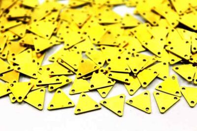 9x10 mm ÜÇGEN ÜÇ DELİKLİ PUL, HAM PİRİNÇ #621H - 2