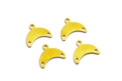 12x15 mm AY DESENLİ KULPLU PUL, HAM PİRİNÇ #1790H - 2