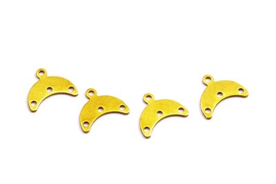 12x15 mm AY DESENLİ KULPLU PUL, HAM PİRİNÇ #1791H - 2