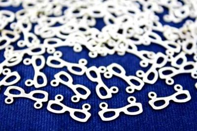 12x15 mm ÇİFT KULPLU GÖZLÜK DESENLİ, NİKEL KAPLAMA PİRİNÇ #839N - 2